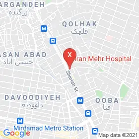 این نقشه، نشانی دکتر خدیجه تهرانی متخصص مغز و اعصاب (نورولوژی) در شهر تهران است. در اینجا آماده پذیرایی، ویزیت، معاینه و ارایه خدمات به شما بیماران گرامی هستند.