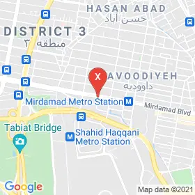 این نقشه، آدرس دکتر امید ثابت مهر متخصص جراحی فک و صورت در شهر تهران است. در اینجا آماده پذیرایی، ویزیت، معاینه و ارایه خدمات به شما بیماران گرامی هستند.